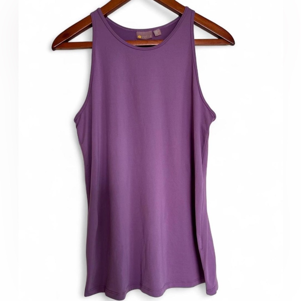 Zella XS Longline Workout Tank Tunic Length Mauve Purple